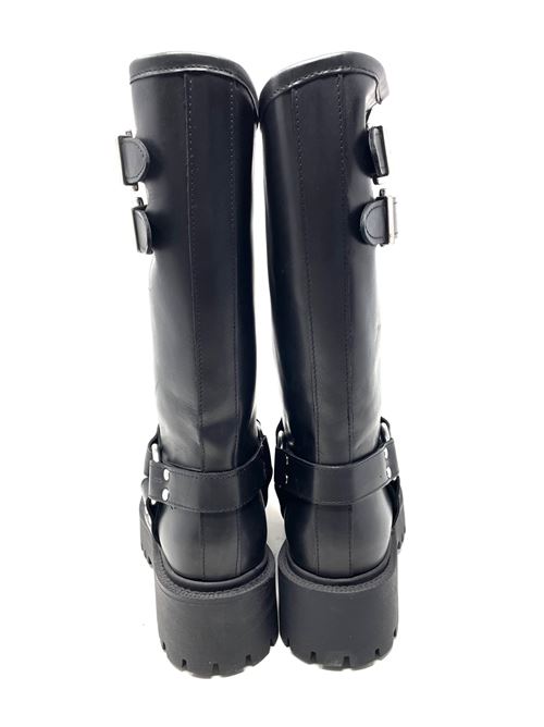 Damen-Bikerstiefel mit Schnallen IL LACCIO | C50VITELLONERO